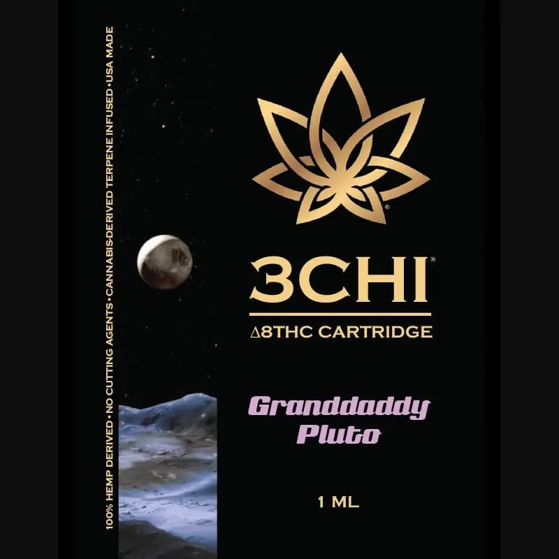 3Chi Delta 8 THC Vape Cartridge with Cannabis Derived Terpenes – Granddaddy Pluto