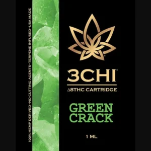 3Chi Delta 8 THC Vape Cartridge with Botanical Derived Terpenes – Green Crack