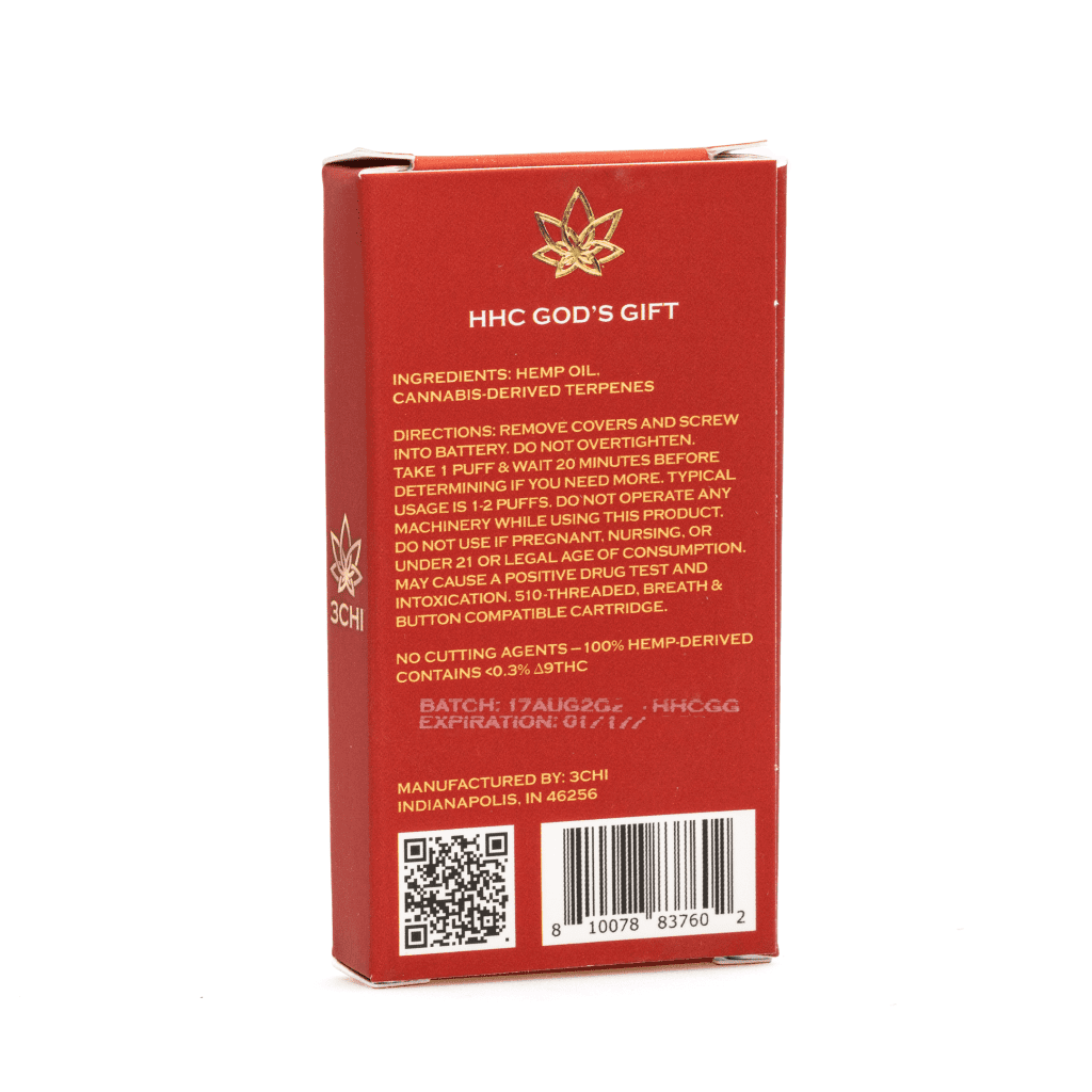 3Chi HHC Vape Cartridge – God’s Gift - Image 3