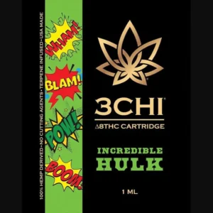 3Chi Delta 8 THC Vape Cartridge with Botanical Derived Terpenes – Incredible Hulk