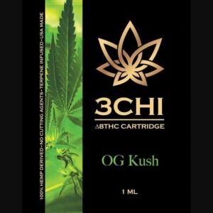 3Chi Delta 8 THC Vape Cartridge with Botanical Derived Terpenes – OG Kush