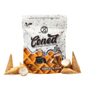 Baked Bags Delta 9 THC Coned – Cookies & Cream (150 mg Total Delta 9 THC)