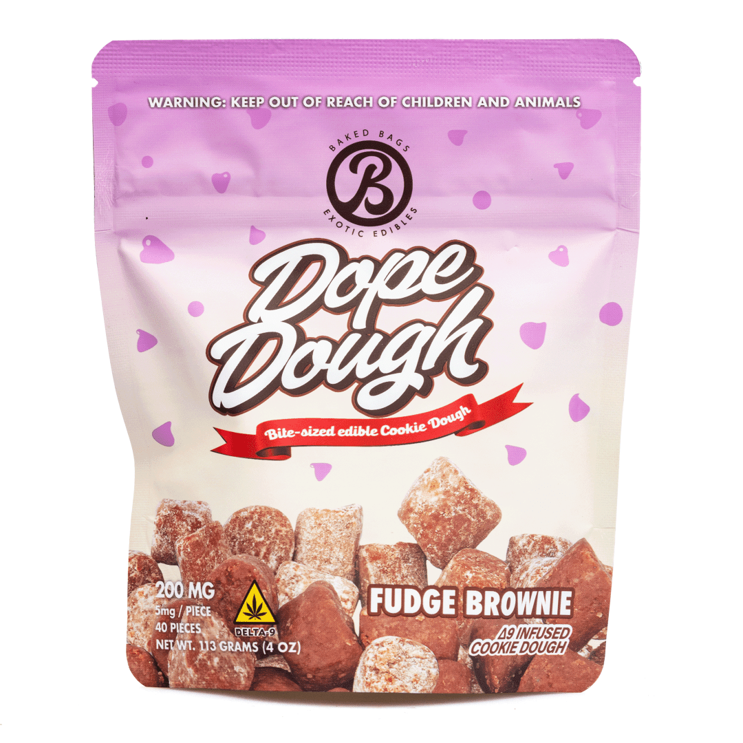 Baked Bags Delta 9 THC Dope Dough – Fudge Brownie (200 mg Total Delta 9 THC) - Image 2