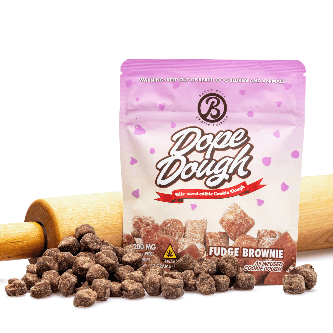 Baked Bags Delta 9 THC Dope Dough – Fudge Brownie (200 mg Total Delta 9 THC)