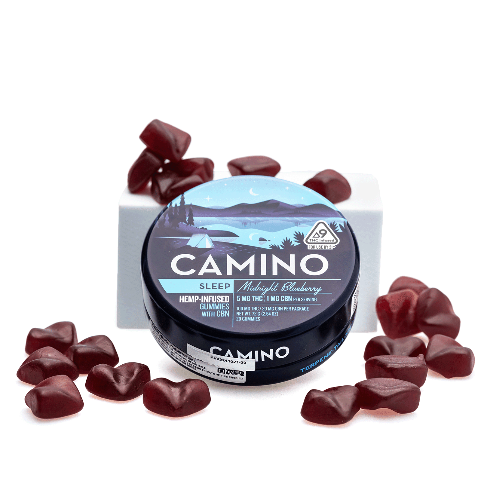 Camino Delta 9 THC and CBN Sleep Gummies – Midnight Blueberry