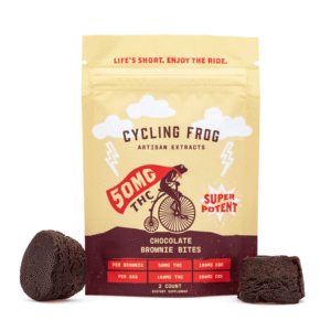 Cycling Frog THC + CBD Chocolate Brownie Bites – 2 ct (100 mg Delta 9 THC + 200 mg CBD Total)