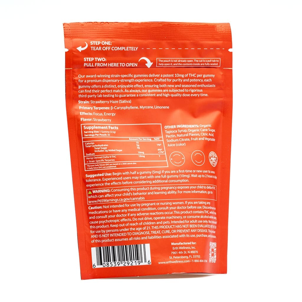 Erth Wellness THC Live Resin Gummies – Strawberry Haze - Image 3