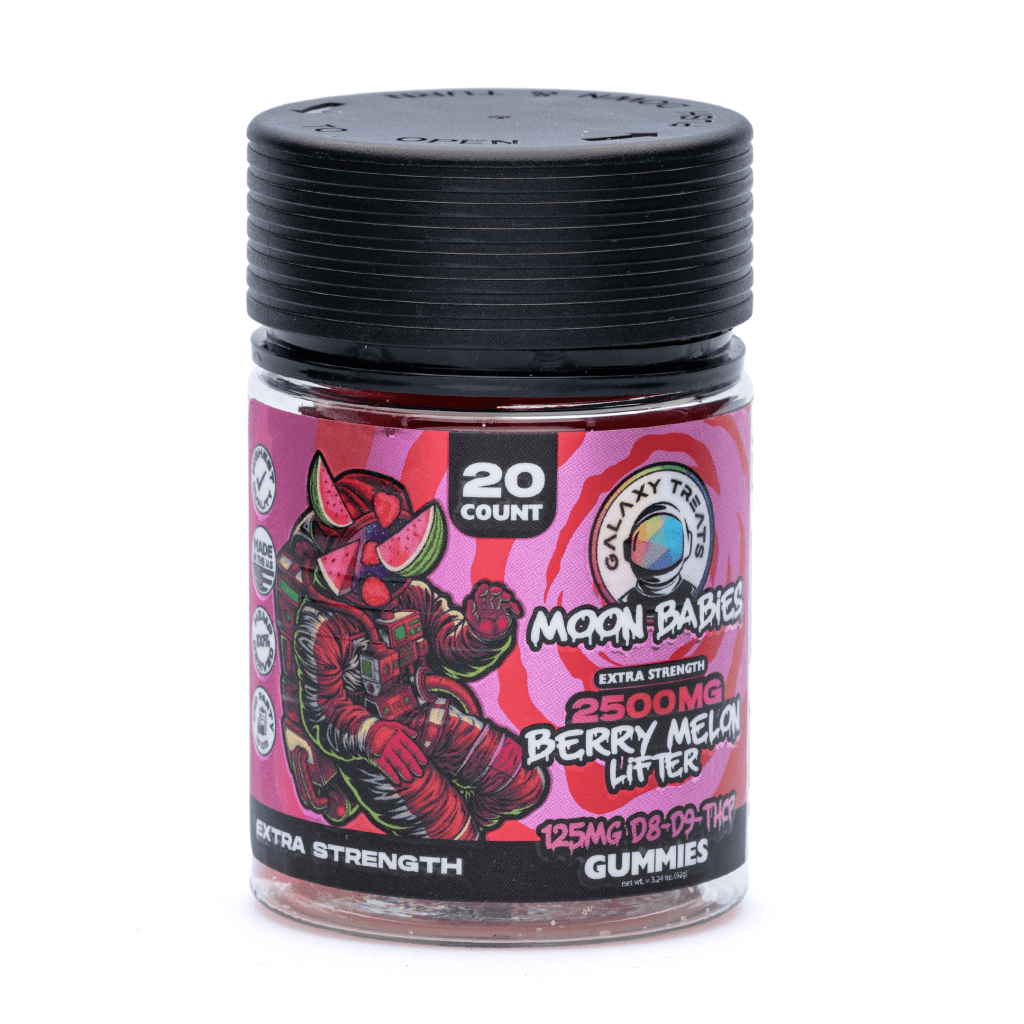 Galaxy Treats Delta 8 / Delta 9 THCP Gummies – Berry Melon Lifter (2180 mg Delta 8 THC + 260 mg Delta 9 THC + 20 mg THCP Total) - Image 3