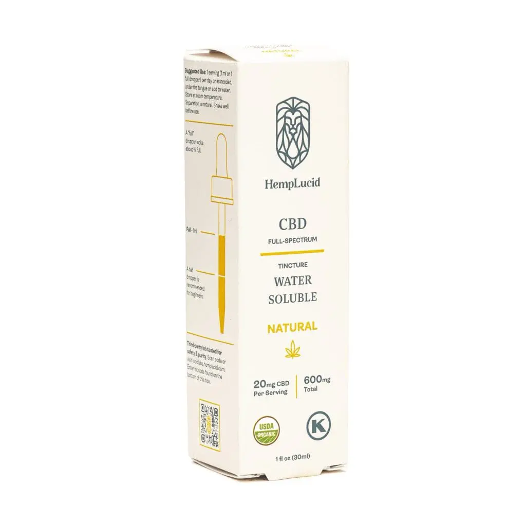 Hemplucid Full-Spectrum CBD Water Soluble Tincture – Natural (600 mg Total CBD) - Image 3