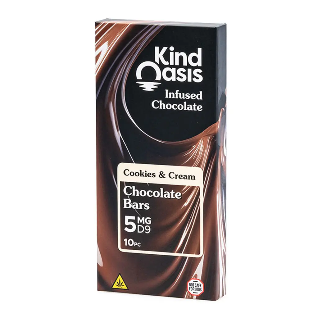 Kind Oasis Delta 9 THC Cookies & Cream Chocolate Bar - Image 2