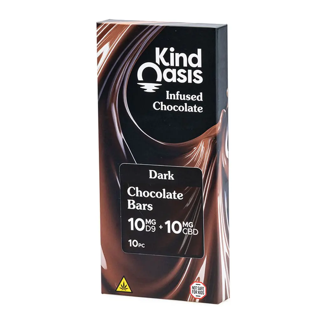 Kind Oasis Delta 9 THC and CBD Dark Chocolate Bar - Image 2