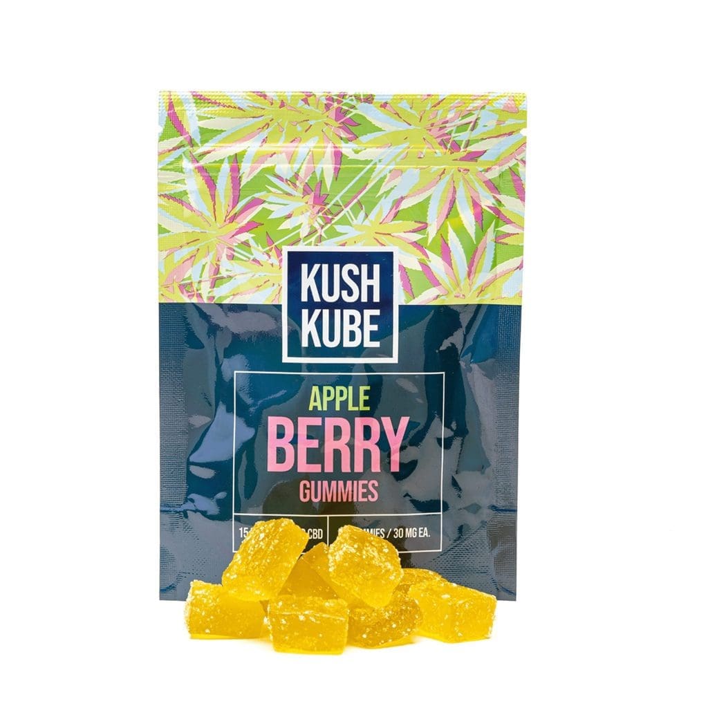 Kush Kube Delta 9 + CBD Gummies – Apple Berry (150 mg total Delta 9 THC + 150 mg Total CBD)