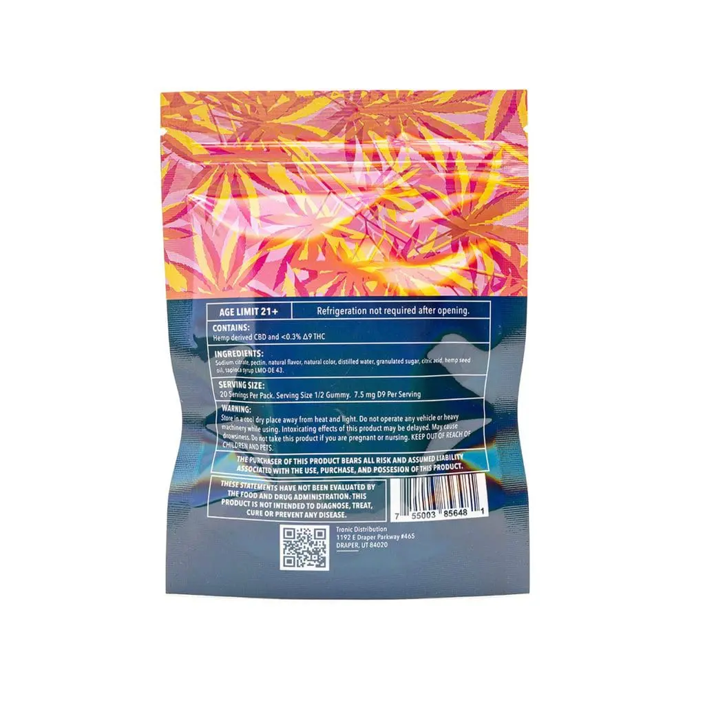 Kush Kube Delta 9 + CBD Gummies – Fruit Punch (150 mg total Delta 9 THC + 150 mg Total CBD) - Image 3