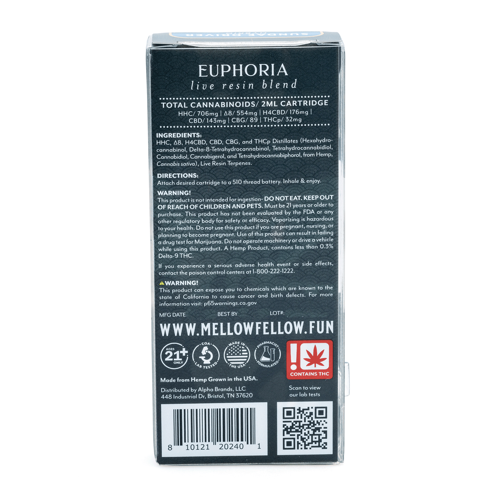 Mellow Fellow Euphoria Blend Live Resin Vape Cartridge – Sundae Driver - Image 3