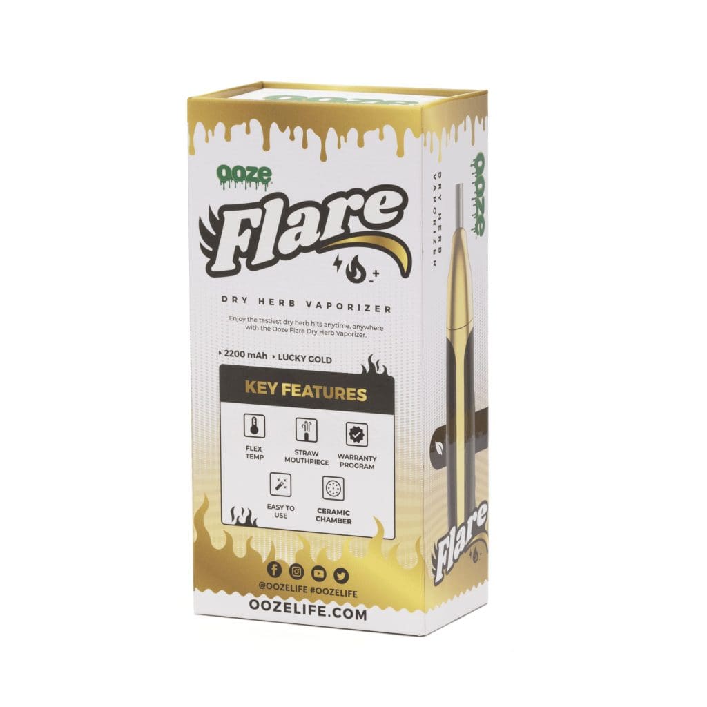 Ooze Flare Dry Herb Vaporizer – Gold - Image 2