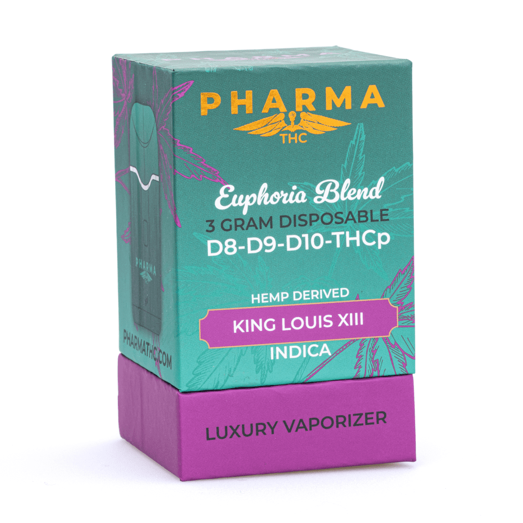 PharmaTHC Delta 8, Delta 9, Delta 10 & THCP Disposable Vape – King Louis XIII (3 grams)