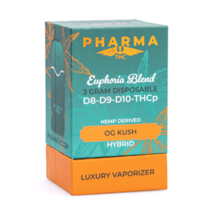 PharmaTHC Delta 8, Delta 9, Delta 10 & THCP Disposable Vape – OG Kush (3 grams)
