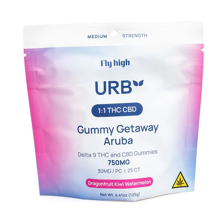Urb Delta 9 and CBD Gummies – Dragonfruit Kiwi Watermelon - Image 2