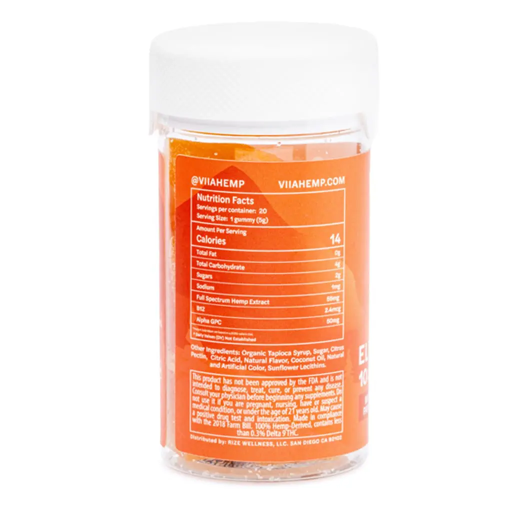VIIA Delta 9 / CBD / CBG Elevate Focus Gummies – 10 mg THC - Image 3